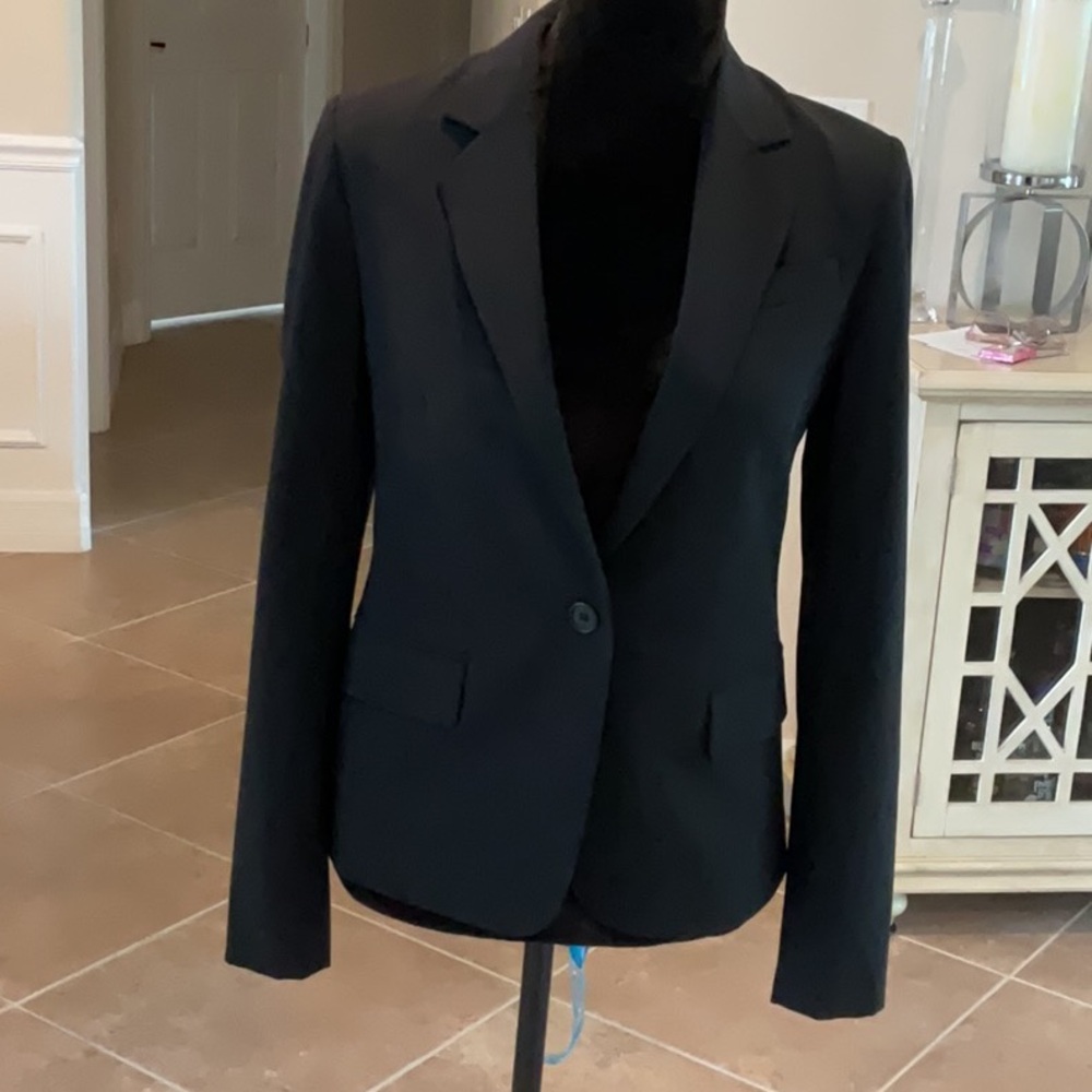 THEORY Gabe N Edition one button front blazer, black, size 2